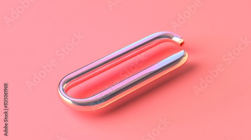 Shiny Metallic Object on Pink Background