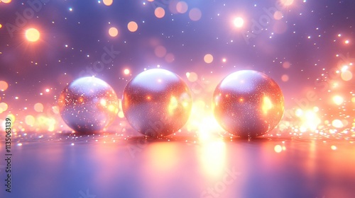 Glowing Glittery Spheres Abstract Background