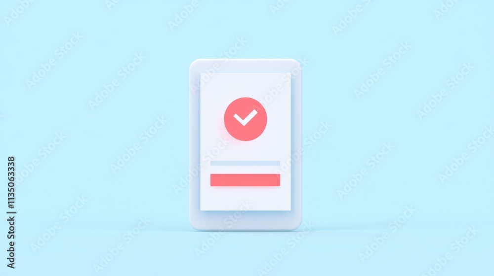 Mobile Phone Displaying Confirmation Checkmark Mobile Phone Displaying Confirmation Checkmark