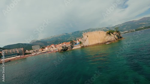 FPV drone flight with Avata 2 in the seaside and city of Budva