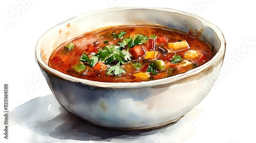 Warm and Inviting Bowl of Colorful Vegetable Soup with Fresh Herbs, Perfect for Winter Days or Healthy Meal Choices, Showcasing Vibrant Ingredients and Comforting Texture