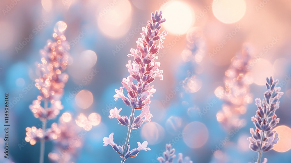 Obraz premium Lavender Bloom, Soft Pastel Bokeh Background