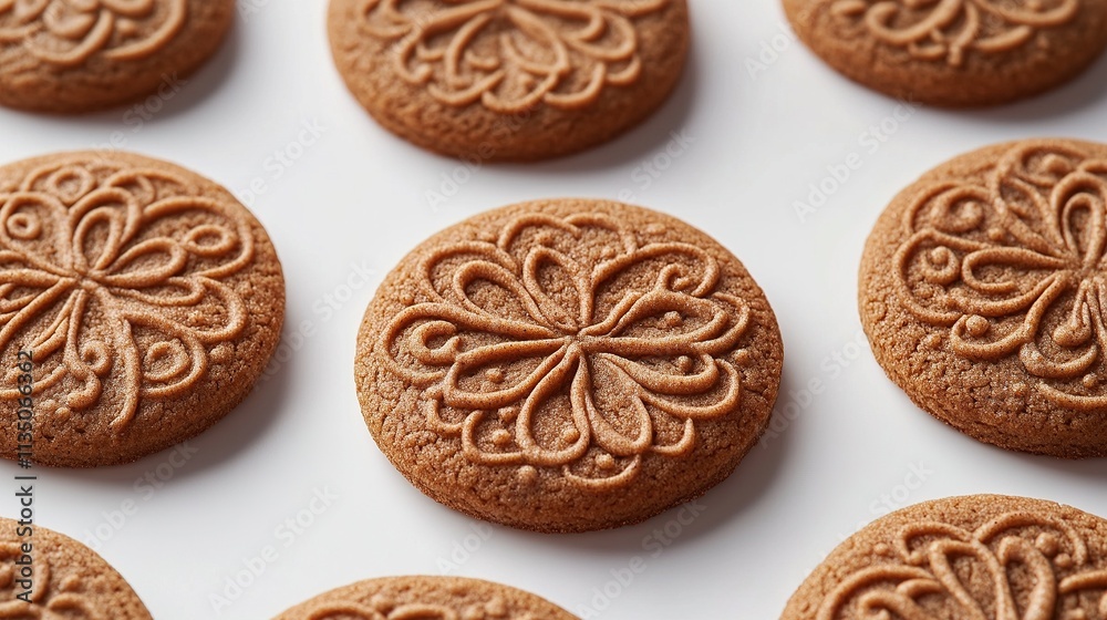 Speculoos cookies with detailed carving and crunchy texture. Speculoos cookies with detailed carving and crunchy texture.