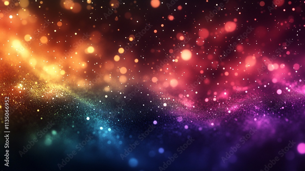 Fototapeta premium Magical Rainbow Glitter Sparkles Background