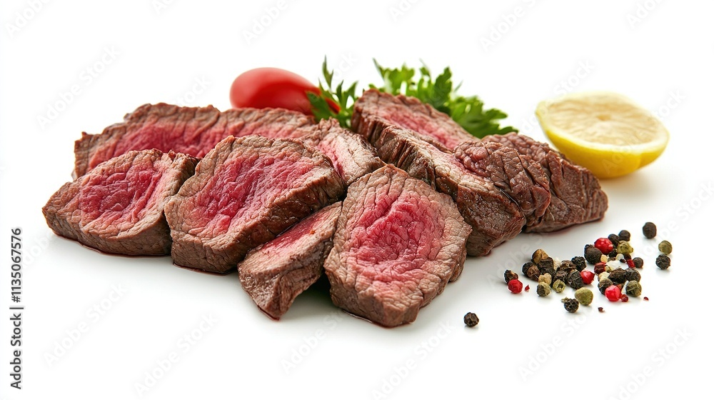 Tafelspitz with tender chunks of beef and brightly colored sides. Tafelspitz with tender chunks of beef and brightly colored sides.