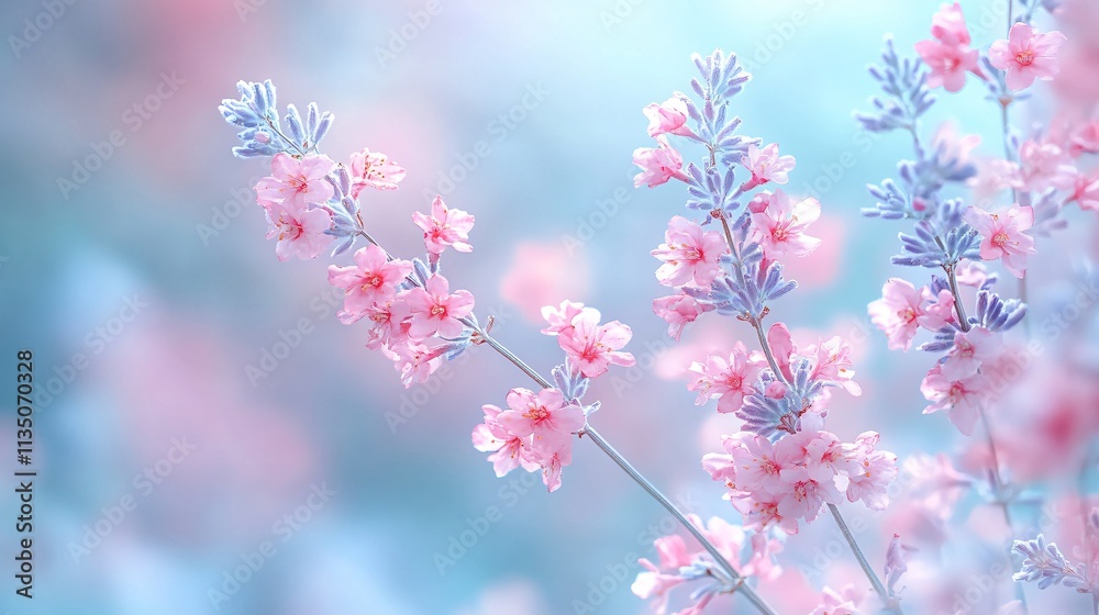 Pastel Pink & Lavender Flowers, Spring Bloom Pastel Pink & Lavender Flowers, Spring Bloom