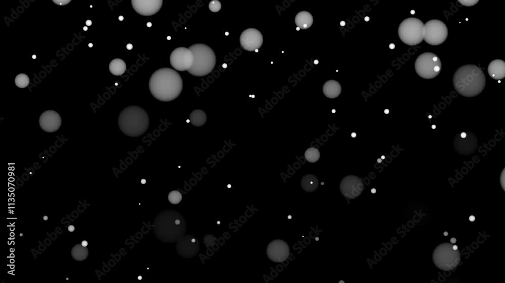 Realistic falling snow with snowflakes and clouds. Winter black transparent background for Christmas or ads. Frost storm effect, snowfall, ice.