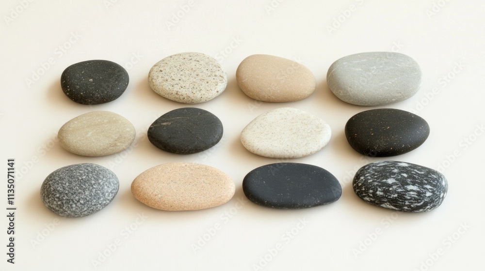 Twelve Smooth Stones Arranged In A Grid Pattern Twelve Smooth Stones Arranged In A Grid Pattern