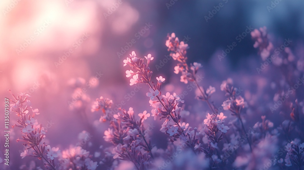 Pink Flowers Sunset Bloom Nature Background Pink Flowers Sunset Bloom Nature Background