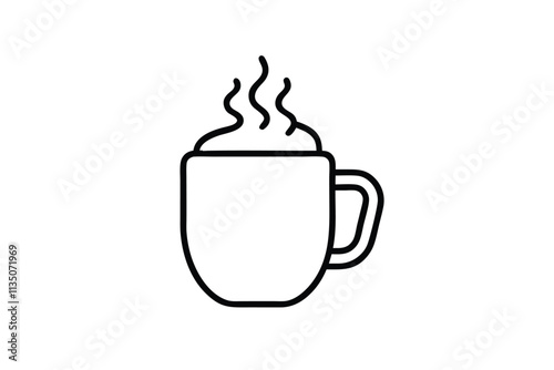 Hot coffee line icon vector illustration