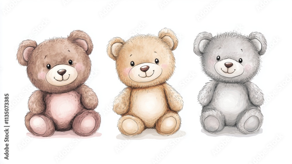 Adorable Cartoon Teddy Bear Illustration Perfect for Children's Decorations and Educational Materials Adorable Cartoon Teddy Bear Illustration Perfect for Children's Decorations and Educational Materials