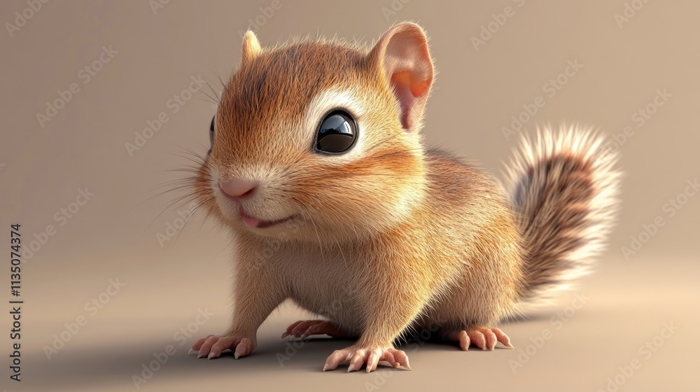 Adorable Baby Chipmunk Sitting On Neutral Background Adorable Baby Chipmunk Sitting On Neutral Background