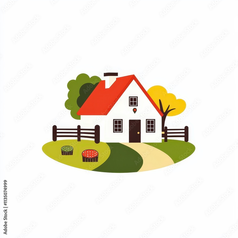 Design of farm house concept icon logo illustration isolated on white background Design of farm house concept icon logo illustration isolated on white background