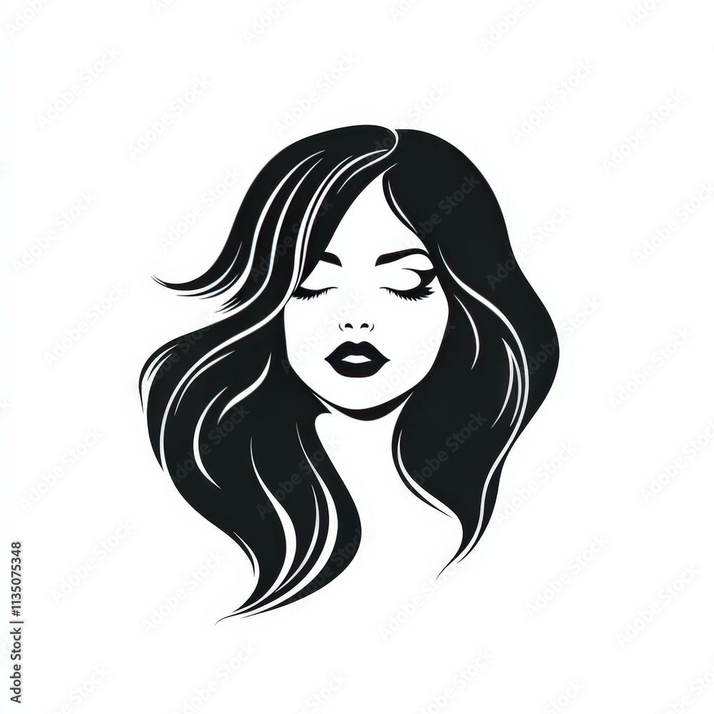 Design of female icon logo illustration isolated on white background Design of female icon logo illustration isolated on white background