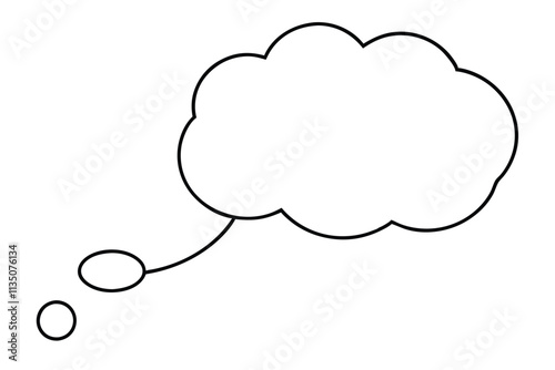 Thought bubble line art vector illustration
