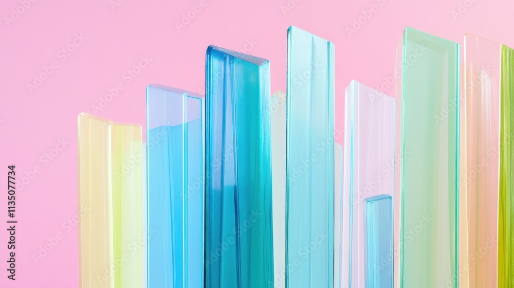 Pastel Colored Glass Blocks Abstract Cityscape Pastel Colored Glass Blocks Abstract Cityscape