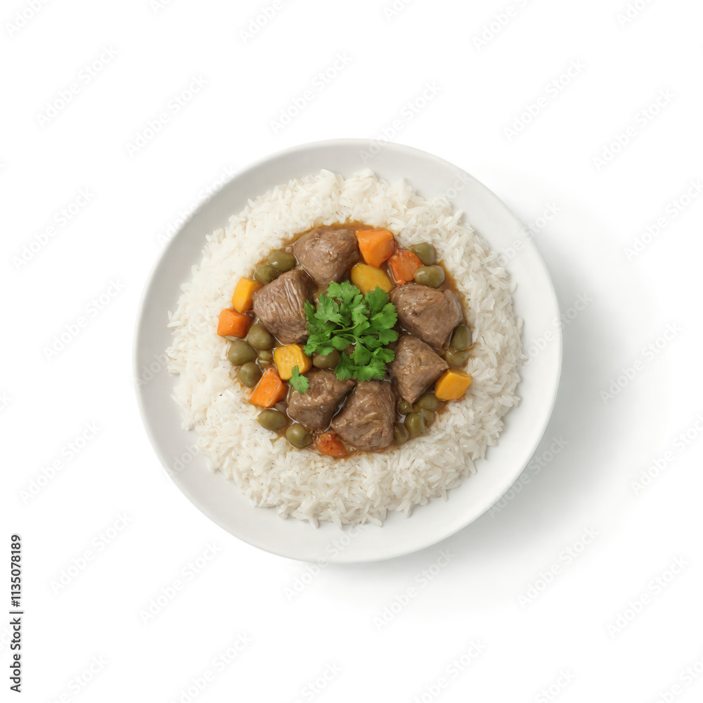 Seco de Cordero - Slow-cooked lamb stew made with cilantro, beer, and vegetables, offering a tender, flavorful meat dish served
