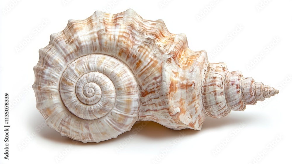 Stunning Spiral Seashell, Exquisite Natural Beauty Stunning Spiral Seashell, Exquisite Natural Beauty