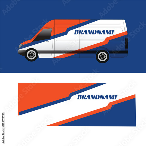 cargo van car body wrap sticker vector design.car delivery sticker