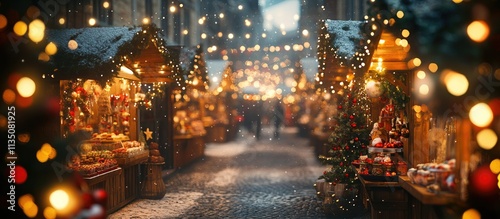 Magical Christmas Market at Night
