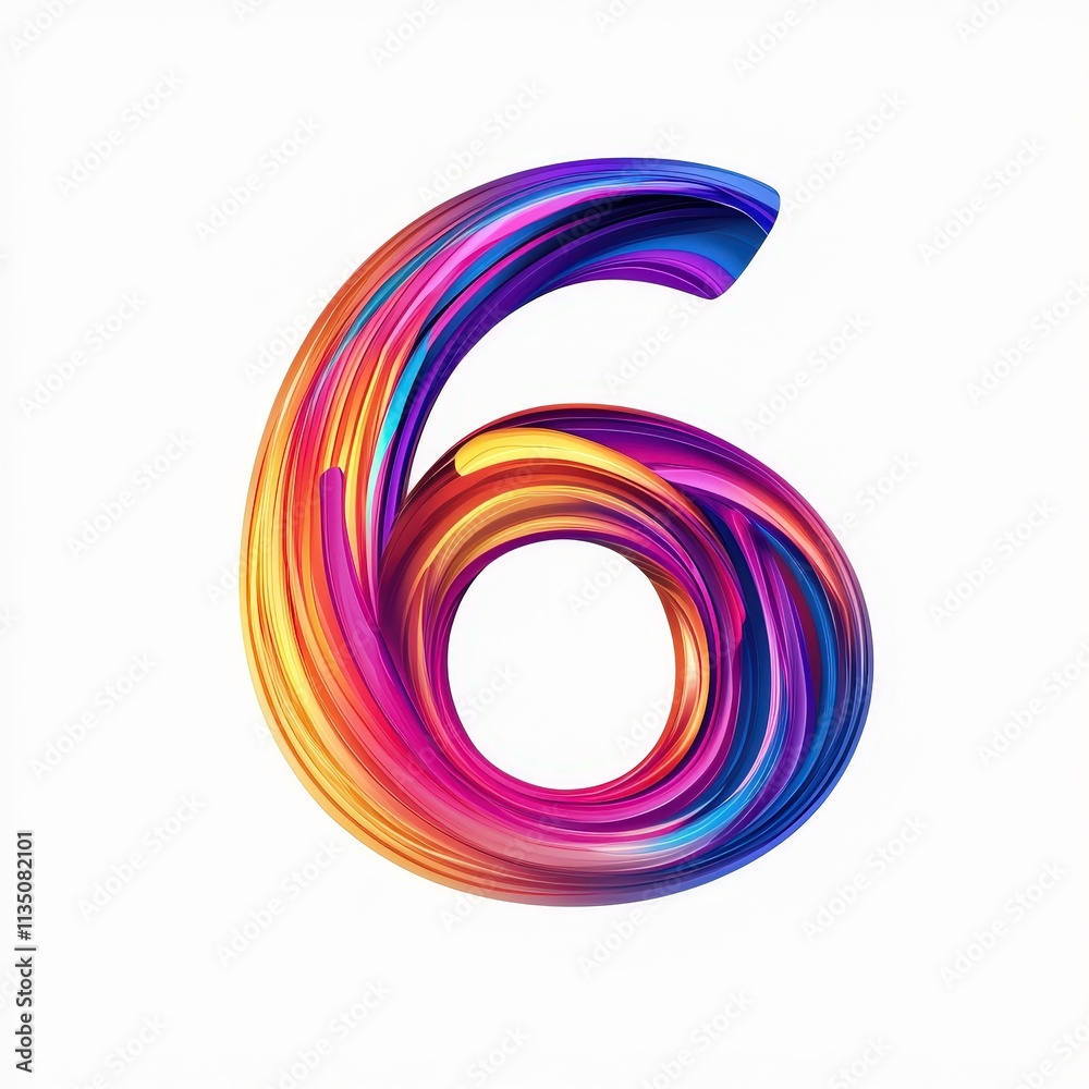 number 6 with abstract motion lines icon logo illustration isolated on solid background number 6 with abstract motion lines icon logo illustration isolated on solid background