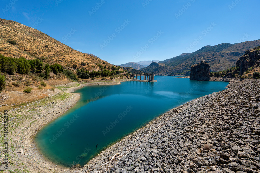 Fototapeta premium A View of the Canales Reservoir Near Granada