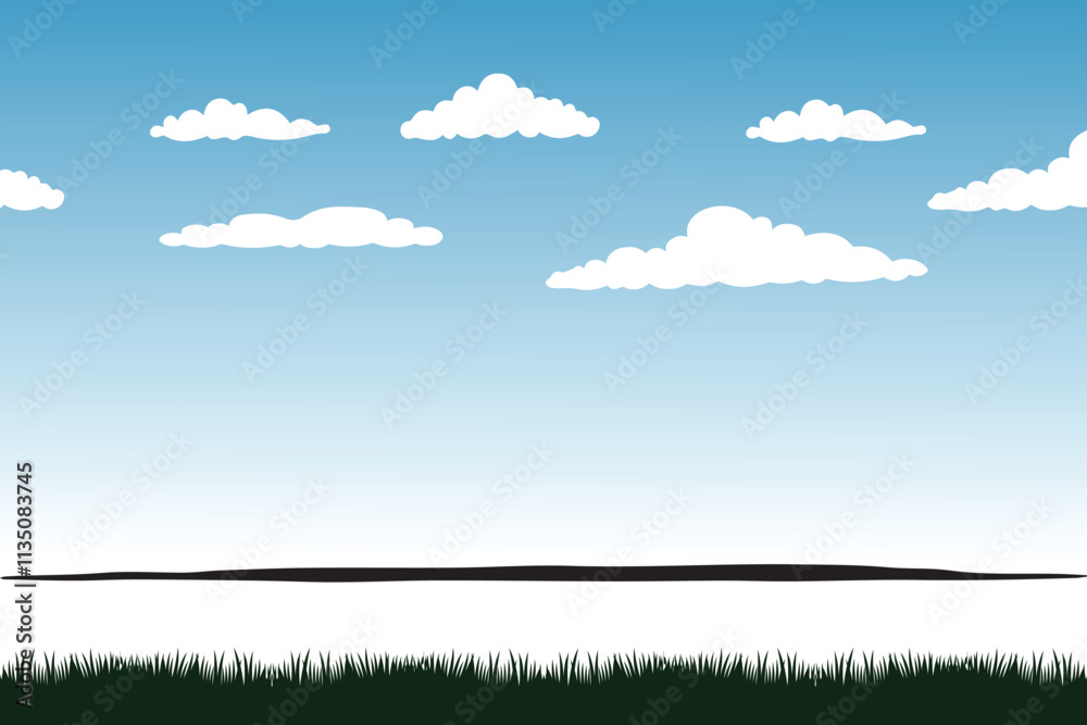 Fototapeta premium Sky background Illustration, Sky Vector had drawing 