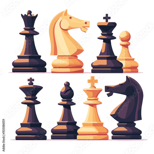 Vector illustration of chess pieces