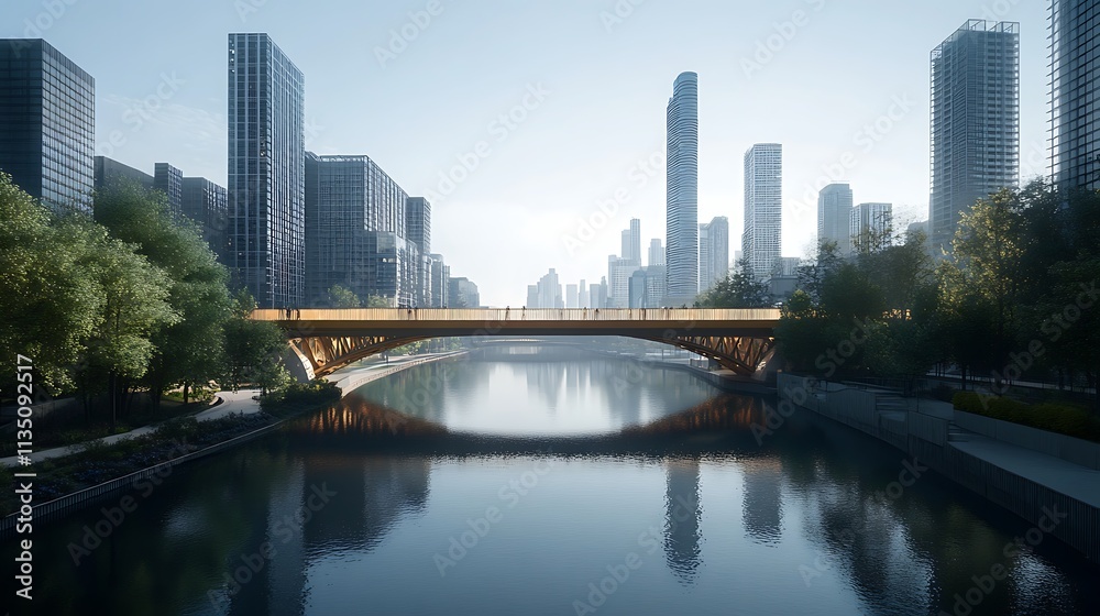 Naklejka premium Urban Mystique Illustration with Cityscapes, Neon Lights, and Mysterious Atmosphere