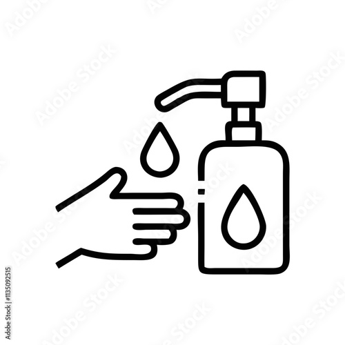 Hand Sanitizer Icon for Hygiene Branding. photo