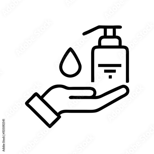 Hand Sanitizer Icon for Hygiene Branding. photo