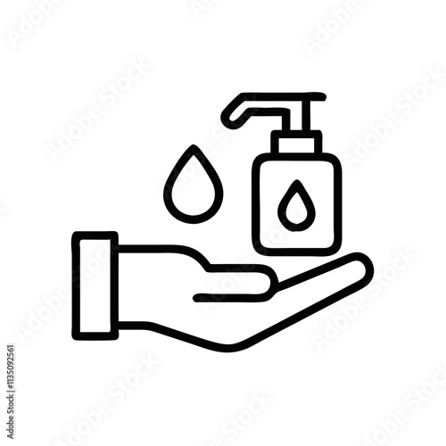 Hand Sanitizer Icon for Hygiene Branding. photo