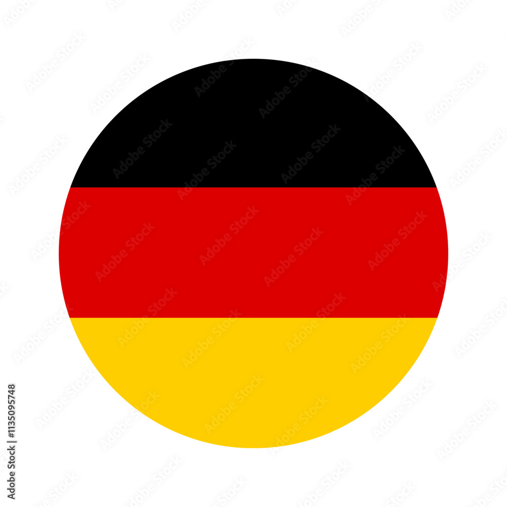 Flag of Germany round icon button german national symbol. Vector illustration. Flag of Germany round icon button german national symbol. Vector illustration.