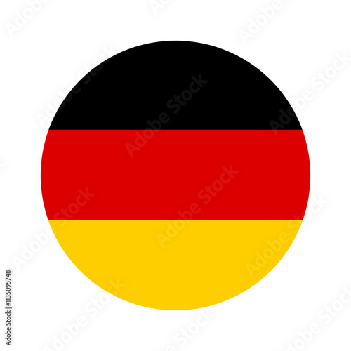 Flag of Germany round icon button german national symbol. Vector illustration.