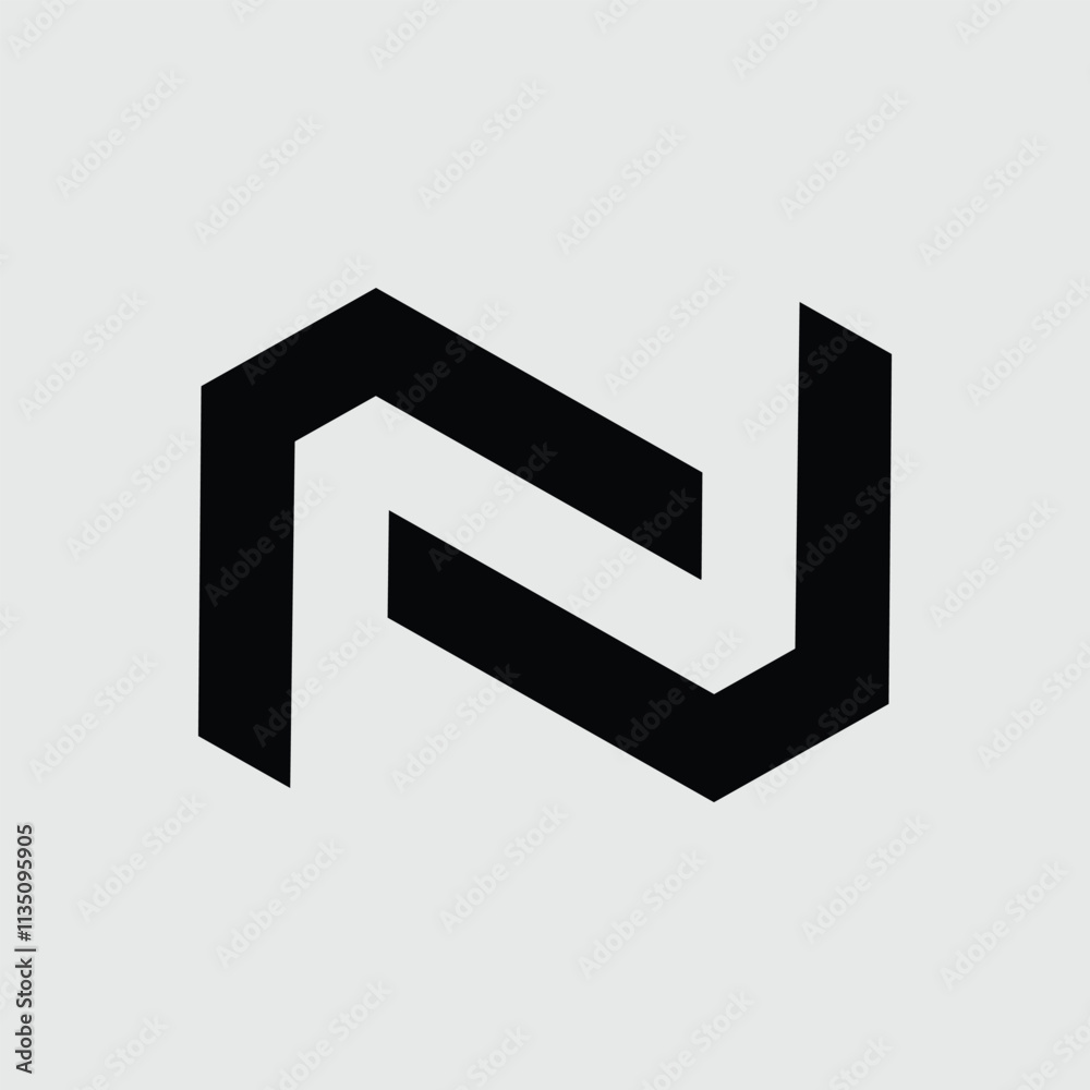 letter logo. n, 2 or u. for brands, industries. Solid design style. vector design template letter logo. n, 2 or u. for brands, industries. Solid design style. vector design template