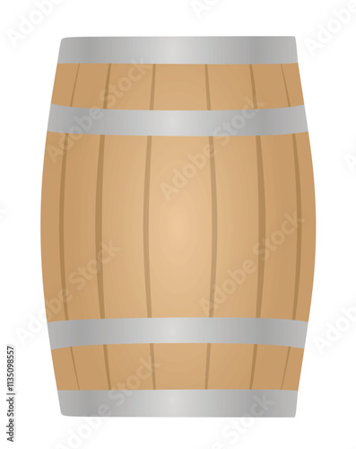 Old wooden barrel. vector illustration