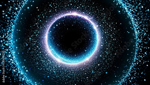 Glitter Particles In Circle - Abstract Black Hole 