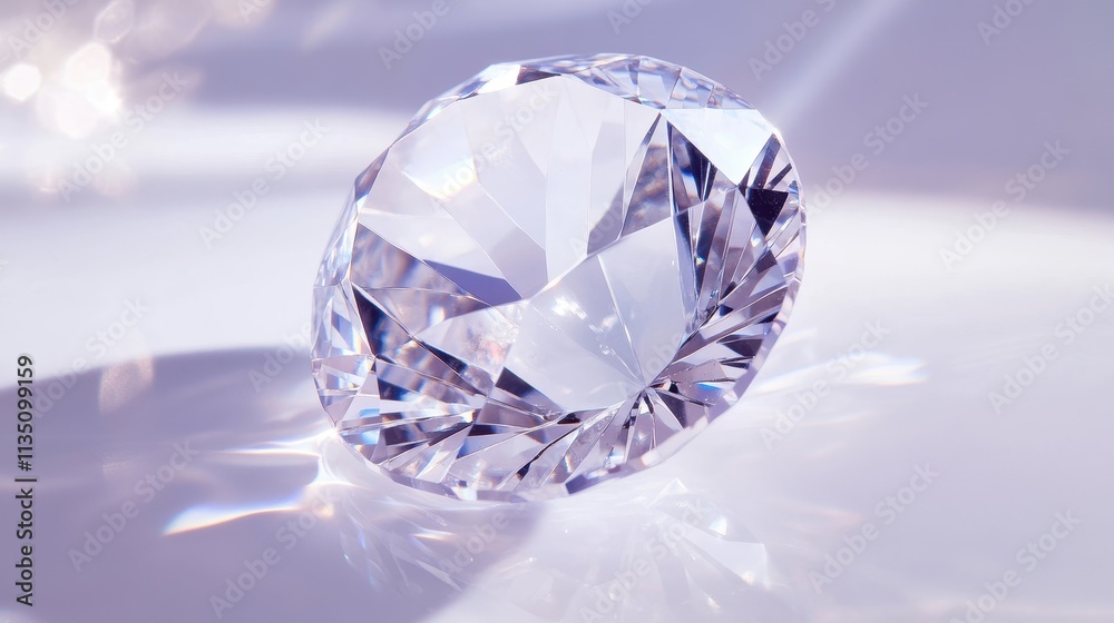 Sparkling Diamond on Soft Background Light Reflection Sparkling Diamond on Soft Background Light Reflection