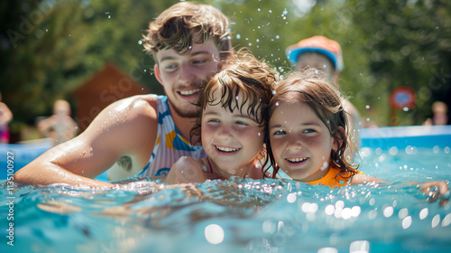 Children with a Tutor in the Pool: Fun Summer Learning and Education