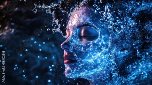 Serene Beauty Underwater with Flowing Water Effects