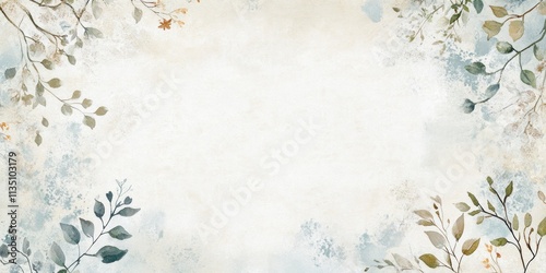 Watercolor background with abstract art. Featuring a luxurious, minimalist style, it includes flowers and botanical leaves, organic shapes. Ideal for banners, posters, web designs, and packaging