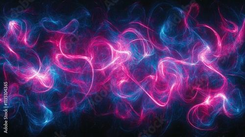 Abstract Pink and Blue Energy Swirls: A Digital Art Creation