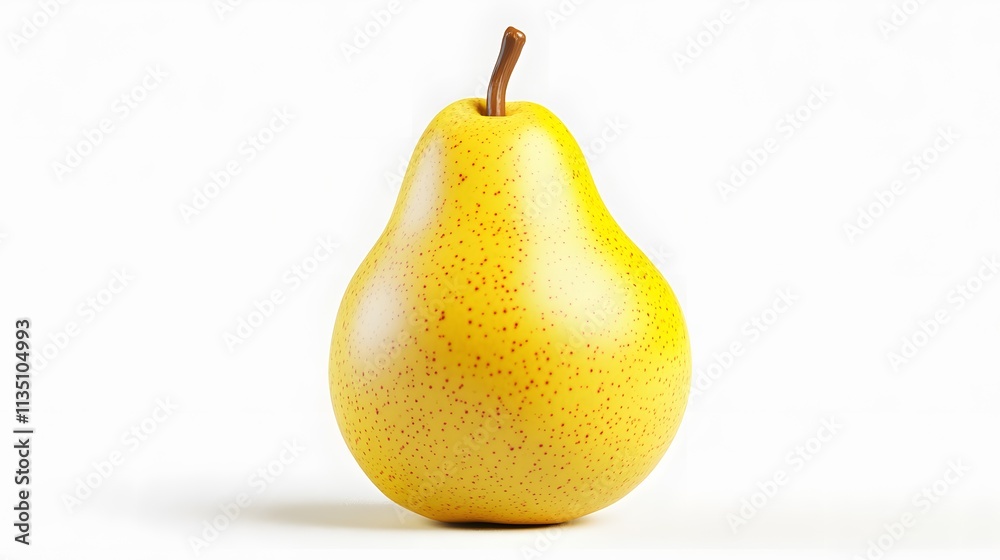 3D Yellow pear icon on a white background 3D Yellow pear icon on a white background