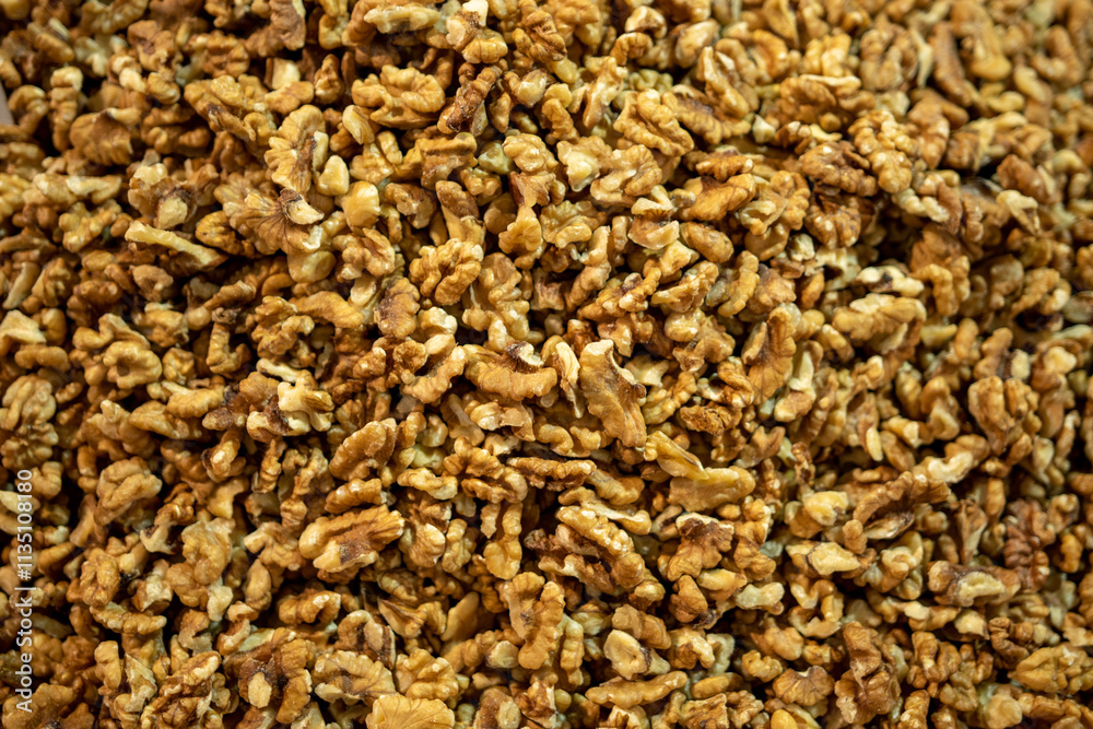 Background of walnuts close up. Flat lay. Background of walnuts close up. Flat lay.