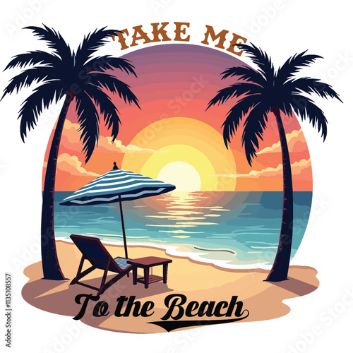 Take me To the Beach T-Shirt design