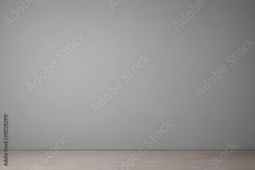 Empty room with gray wall and wooden floor for copy space background