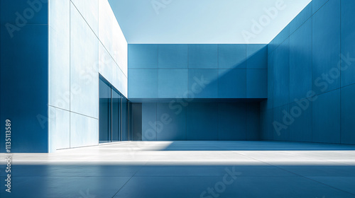Minimalist design of a modern building. Generative AI