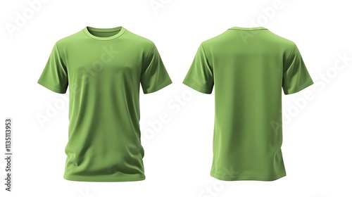 Wallpaper Mural Green t-shirt front and back mockup transparent background fashion blank template Torontodigital.ca