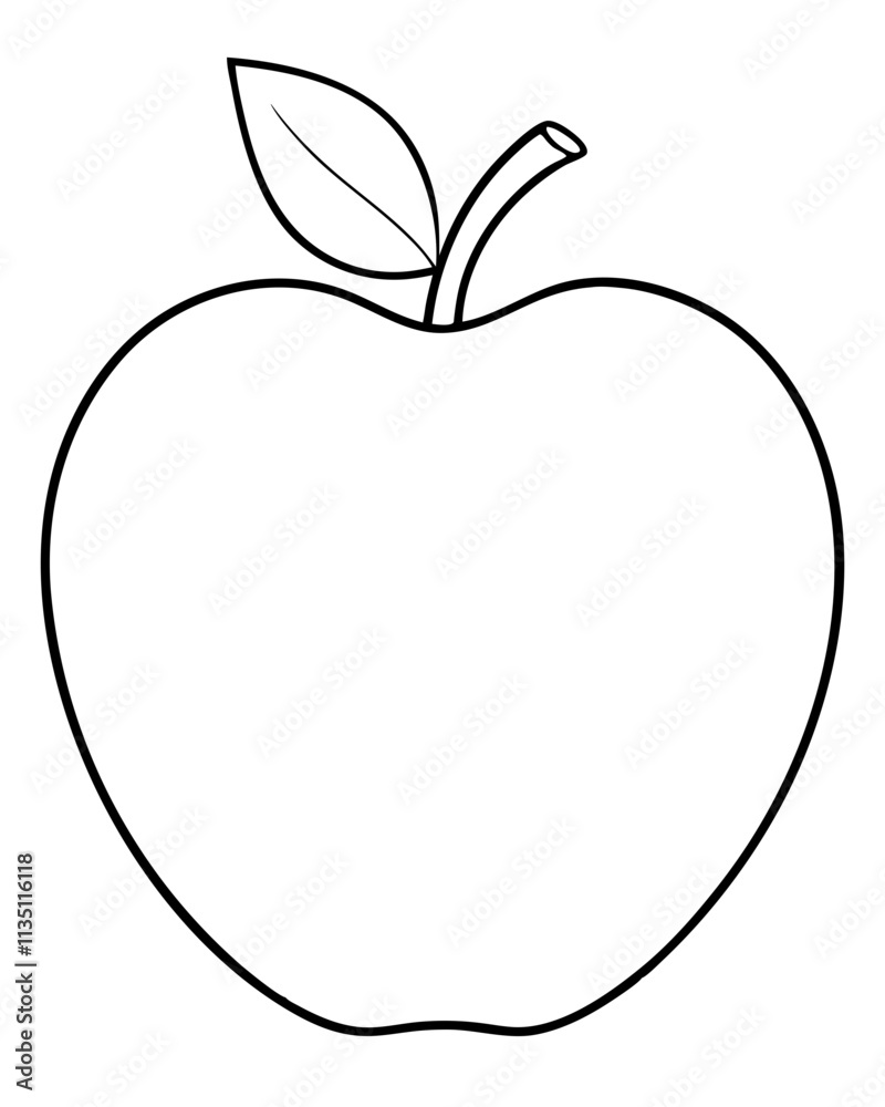 Apple Line Art Illustration Clean and Modern Fruit Design Apple Line Art Illustration Clean and Modern Fruit Design