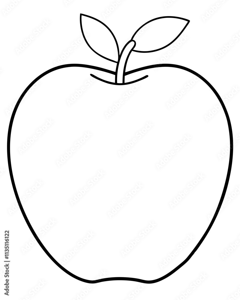 Apple Line Art Illustration Clean and Modern Fruit Design Apple Line Art Illustration Clean and Modern Fruit Design